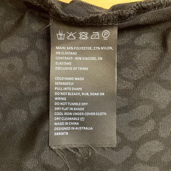 BARDOT Black Velvet Brocade Leopard Bodysuit - Picture 11 of 15